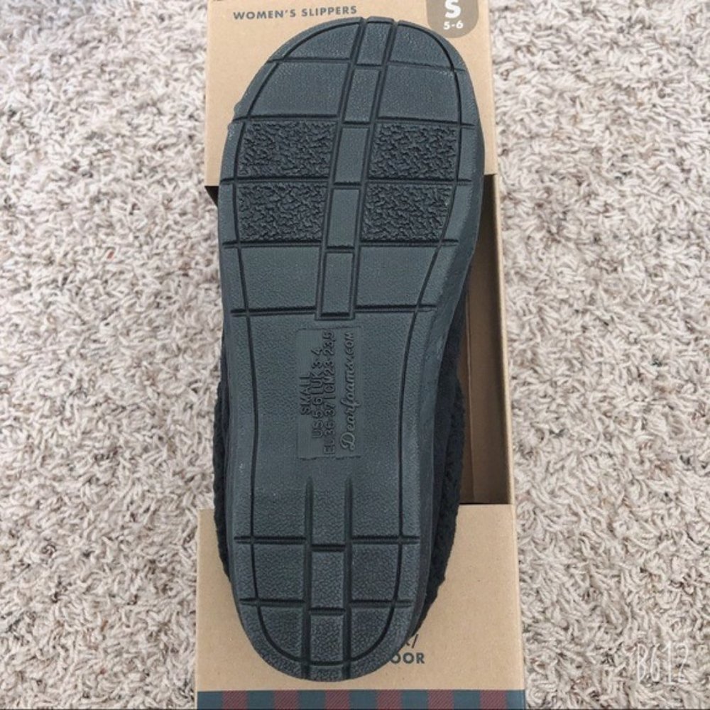 Dearfoams Plaid Clog Slippers Memory Foam SIZE Green & Navy NWT - Picture 7 of 8